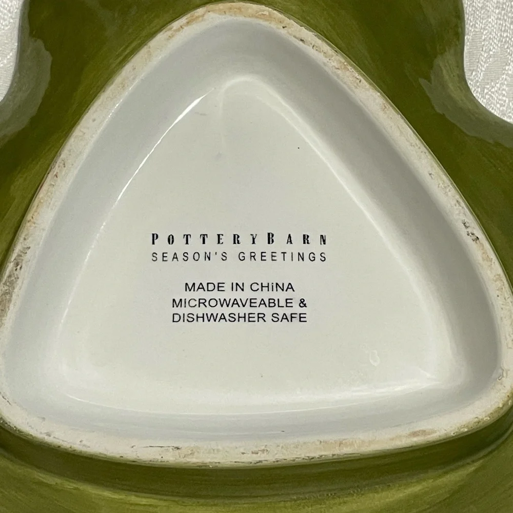 Pottery Barn Olive Green Christmas Tree Platter